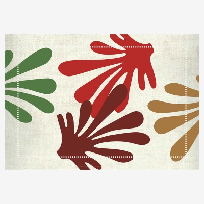 1805 - Kit 4 peças - Jogo Americano Dupla Face Linho - Estampa 39